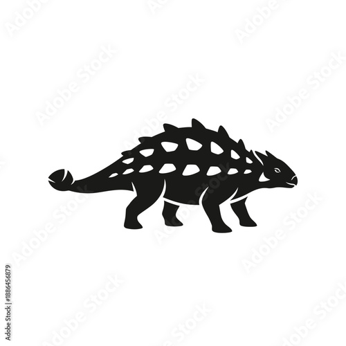 Ankylosaurus dinosaur vector illustration, flat design