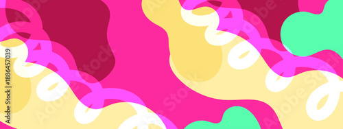 Energetic abstract background with vibrant magenta shapes and white swirls for dynamic designs