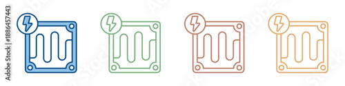 Fuel Cell Icon Set Multiple Style Collection
