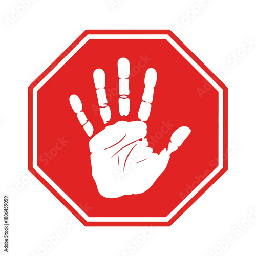 Stop Hand Sign Icon Vector Graphic