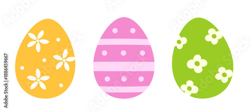 Simple cute Easter egg clipart set.
Cute patterned Easter eggs flat vector.
Colorful Easter egg cartoon illustration collection.
Transparent background. SVG.
