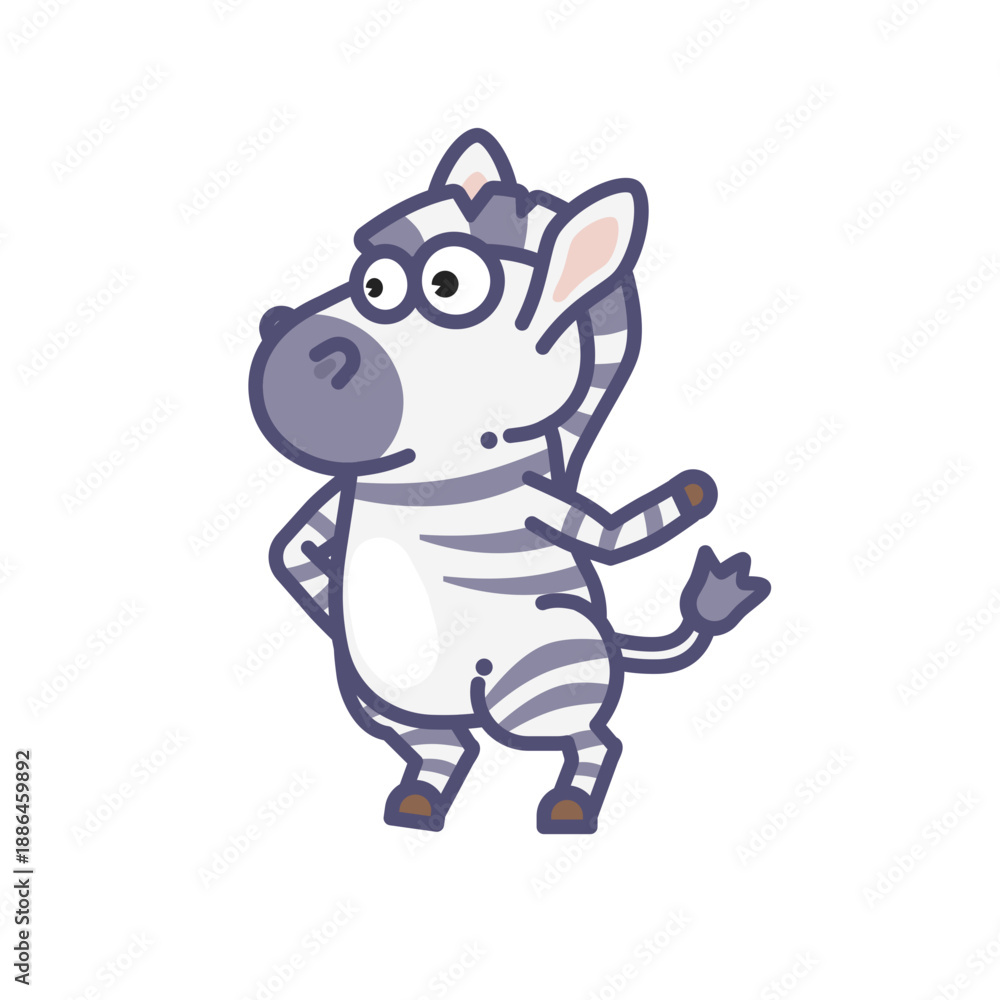 Naklejka premium Cartoon Zebra