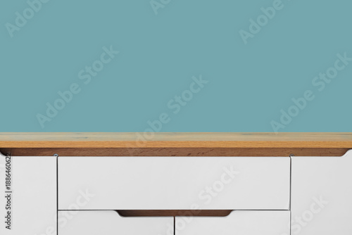 Empty wooden chest of drawe...