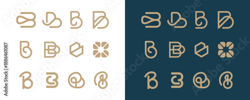 Vector abstract letter B logo icon