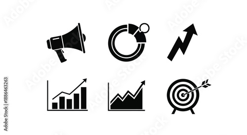Business Marketing and Growth Icons Vector Set