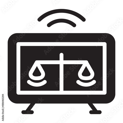 online court glyph icon