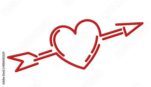 Stylized red heart symbol with arrow.
