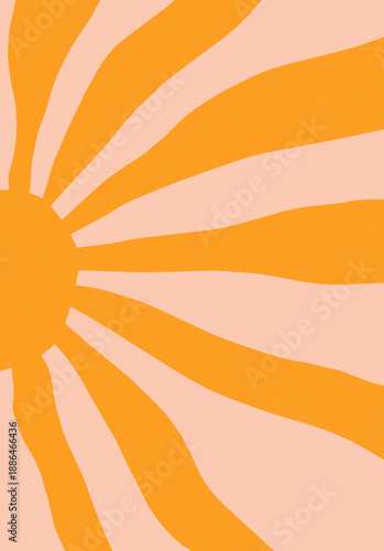 Orange Peach Pastel Retro Sunburst Abstract Background