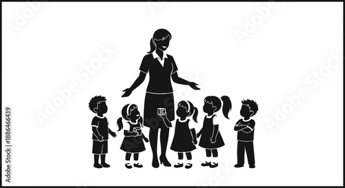 Teacher with Children in a Classroom Setting.