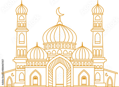Mosque taj mahal vector illustration