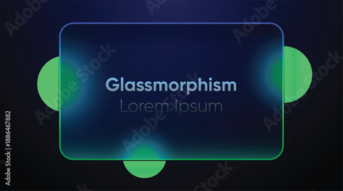 Futuristic glassmorphism UI card mockup. Blurred abstract transparent panel. 3d shape template for app landing page, presentation and digital branding designs. Glass liquid ux, realistic frosted glass