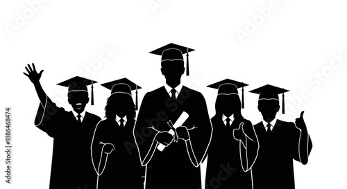 Diverse group of graduates celebrating their academic achievement.