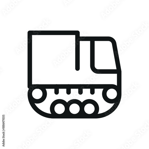 Tracked all-terrain vehicle line icon, all terrain transport vehicle vector symbol with editable stroke