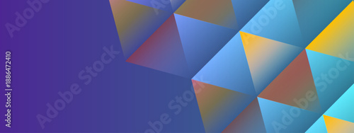Modern polygonal background featuring sharp triangles and vibrant purple blue color transitions for digital presentation design