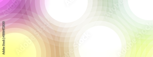 Intersecting light circles with lime green yellow and purple tones