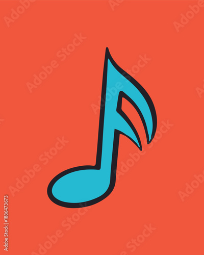 Colorful music note retro element vector
