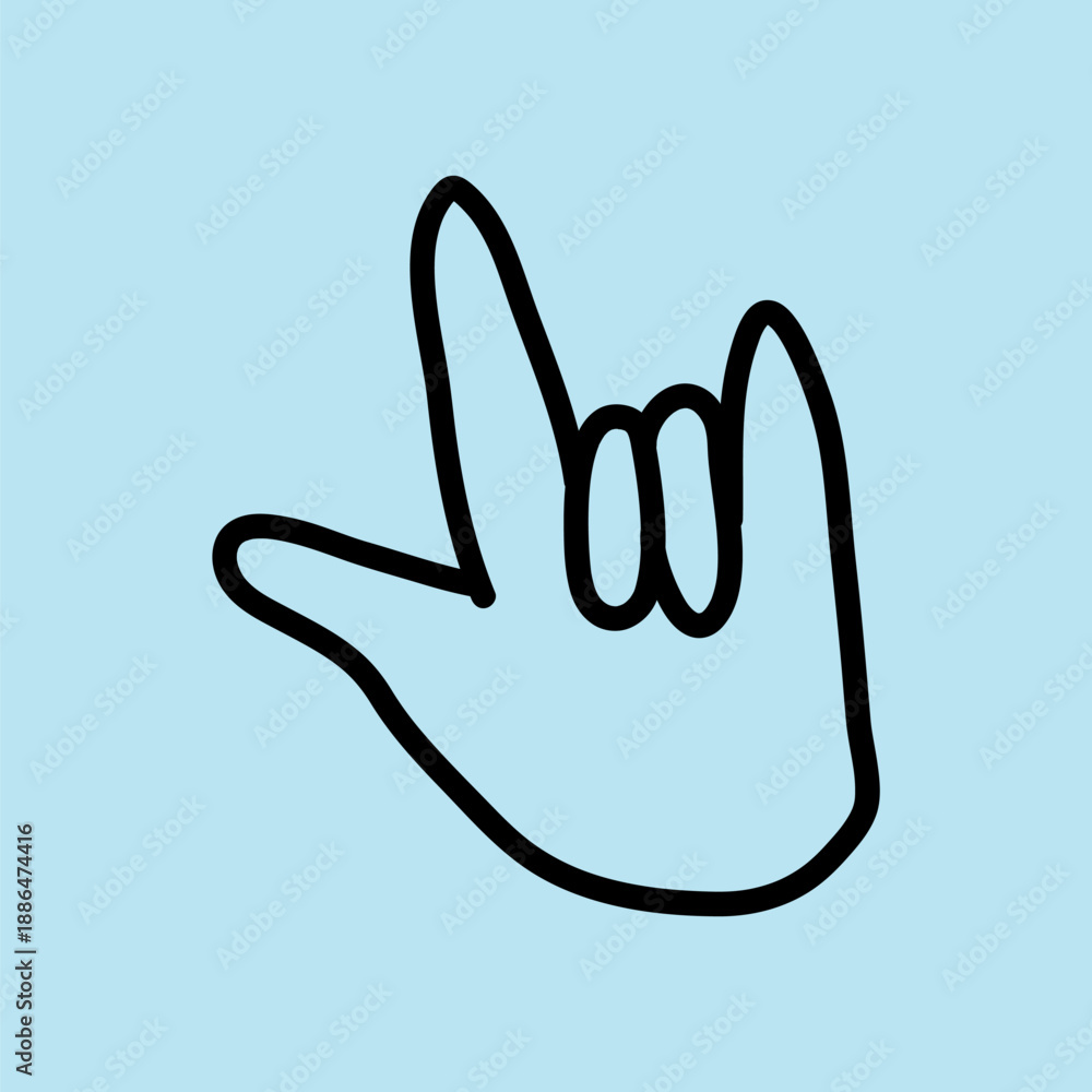 Obraz premium Love hand sign language graphic element vector