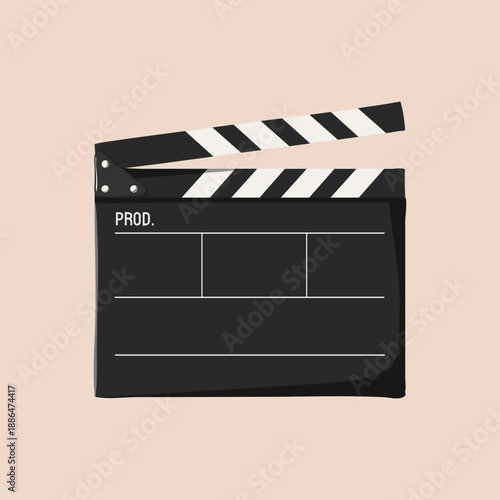Movie film slate, entertainment illustration vector