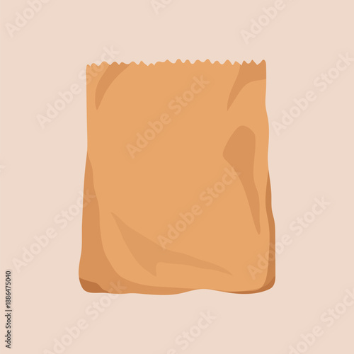 Recycle paper bag, food packaging illustration vector