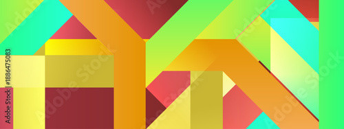 Multi colored abstract background with sharp geometric intersections and bright citrus tones for a fresh visual experience