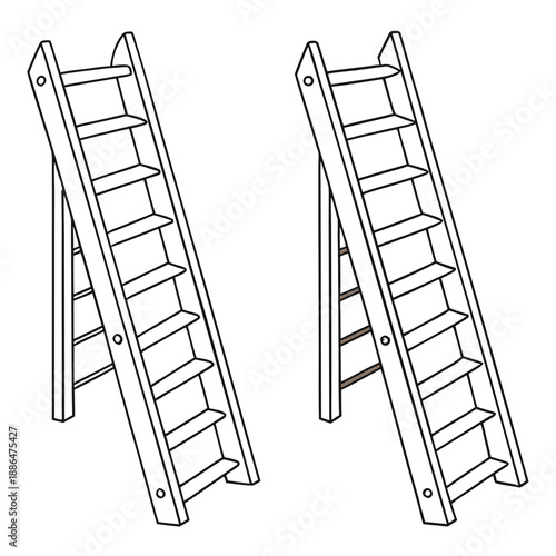 Ladders Cartoon Flat Vector Collection