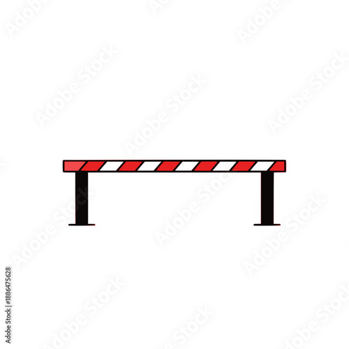 Red white striped safety barrier horizontal