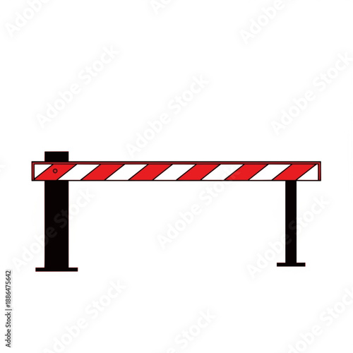 Short red white striped barrier vertical