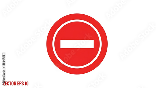 Prohibited entry sign, stop warning symbol, and no access icon for traffic management and safety regulations