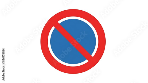 A clear international traffic sign for no stopping or parking, indicating a prohibition on vehicle stoppage and parking in designated areas