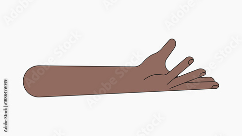 Black presenting hand gesture, flat collage element vector