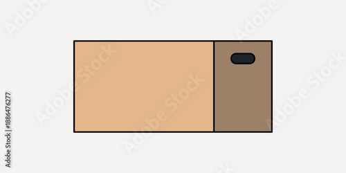 Moving cardboard box, flat collage element vector