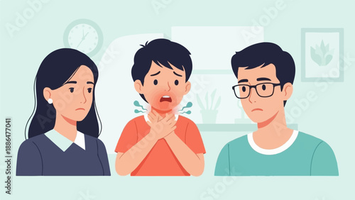 Family's concern as boy experiences throat pain and discomfort