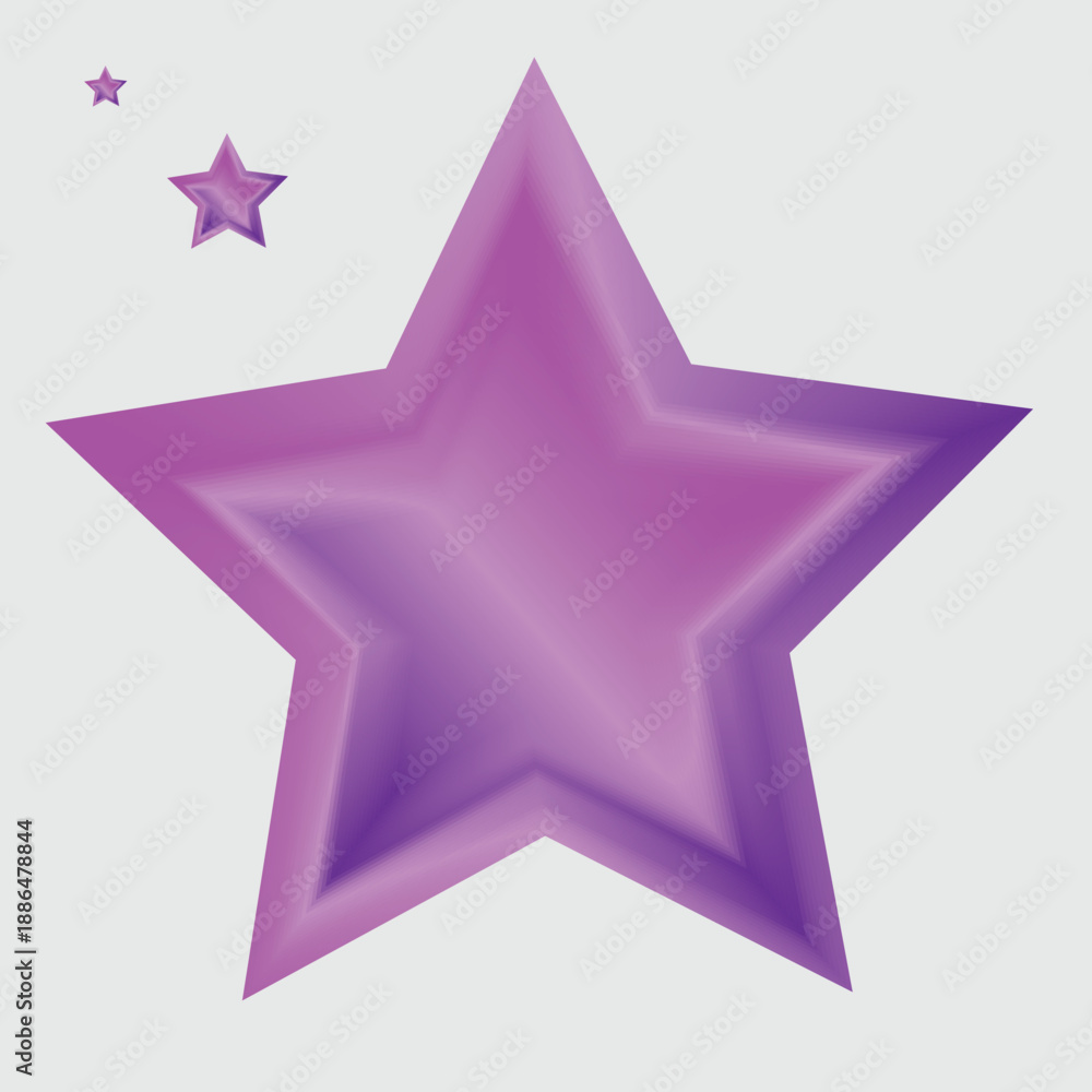 Obraz premium Shiny purple star vector illustration with a glittery pink shape and metallic silver accents, designed as a bright holiday symbol or award icon for Christmas celebration and elegant xmas decoration