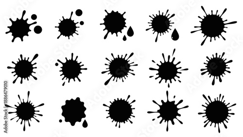 Ink splatters on white background.