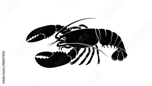 Black Silhouette of a Lobster.