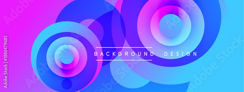 Abstract vibrant circles overlap, creating dynamic colorful background. Pink, blue hues dominate design, offering modern aesthetic.