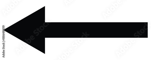 Long arrow vector icon. Black long left direction arrow. Isolated long arrow icon use graphic design .  Illustration  on white background. Vector illustration. 