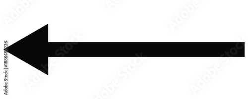 Vector set of trendy long arrows left in side flat style. Straight long left direction vector arrow icon . Isolated on white background. Vector illustration.