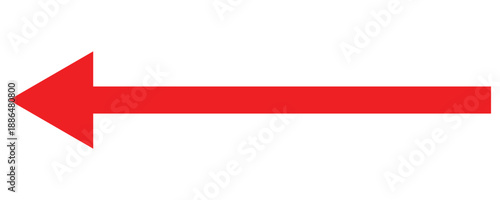 Vector set of trendy long arrows left in  side flat style.  A solid long arrow pointing on white background. This  arrow use text, note, message, headline design. 