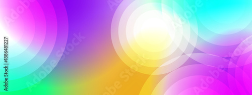 Soft pastel hues blending into circular shapes with a glowing center