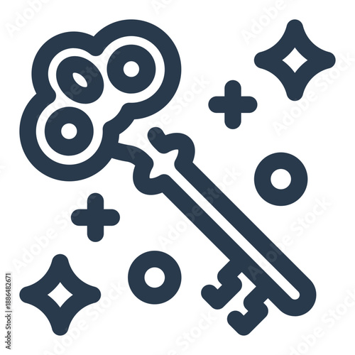 Mystical Key ancient secret unlock symbol icon