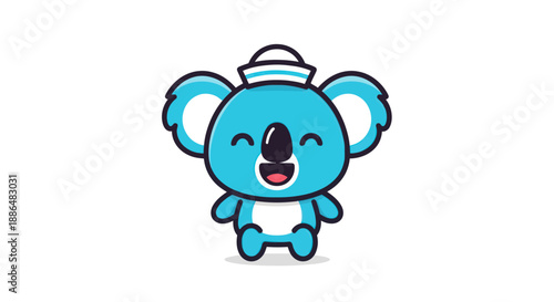 Canvas Print Cartoon koala bear smiling sailor