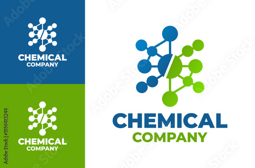 Chemical Company Logo Modern Minimalist Scientific Branding