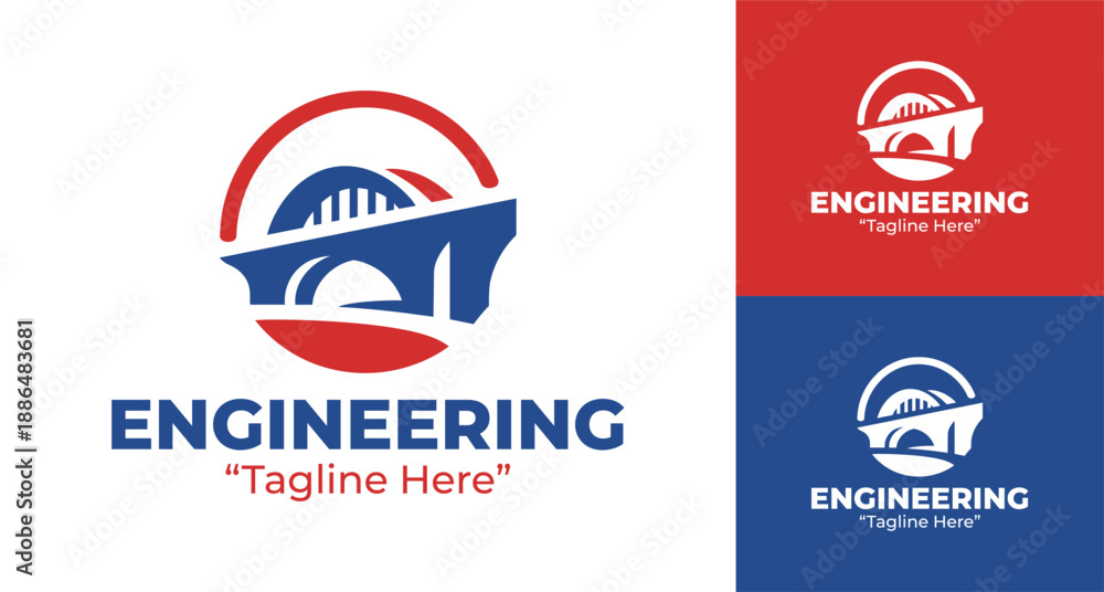 Naklejka premium Civil Engineering Firm Logo Modern Minimalist Technical Brand