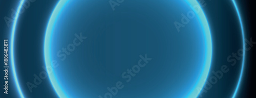 A glowing blue background with a circular design. The blue background features a smooth, futuristic texture with a radiant blue glow. Gradient neon background vector. Blue background.