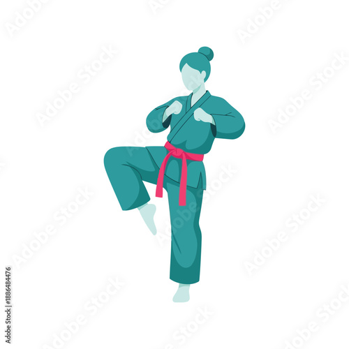Women's Day martial arts vector clipart, strong woman karate illustration, empowerment design