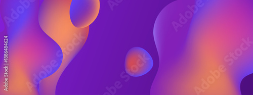 Abstract melting fluid shapes in deep purple and warm orange tones resembling a modern lava lamp motion