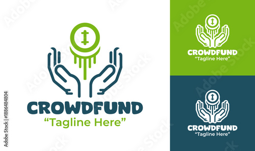 Crowdfund Logo Modern Minimalist Community Funding
