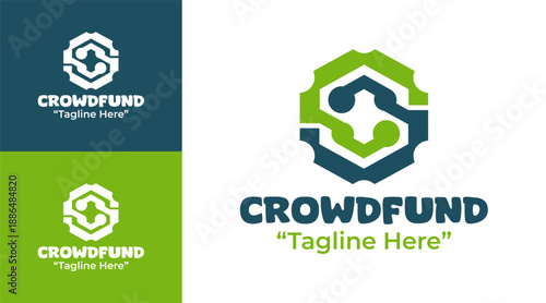 Crowdfund Logo Modern Minimalist Digital Finance Brand