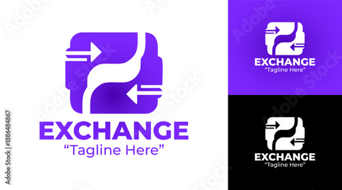 Cryptocurrency Exchange Logo Modern Minimalist Blockchain Brand
